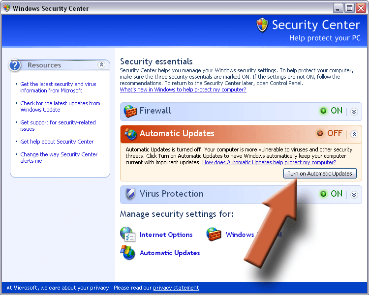 Windows Vista Avg Turned Off