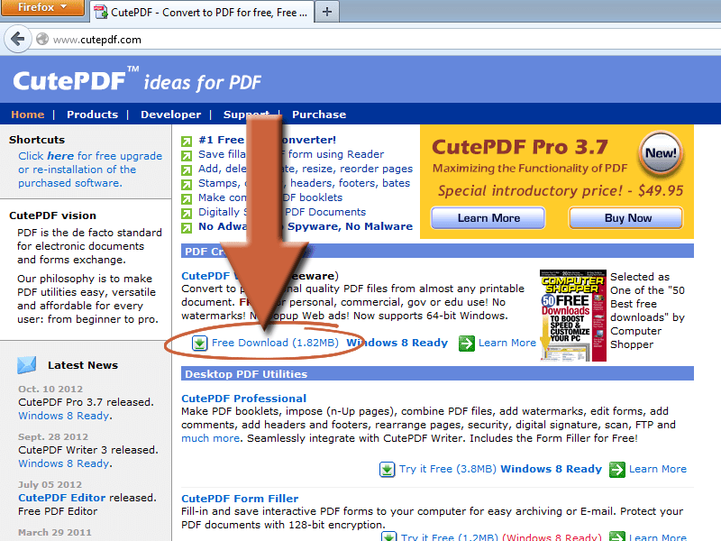 How To Make PDF Files with CutePDF Writer « TipTopSecurity