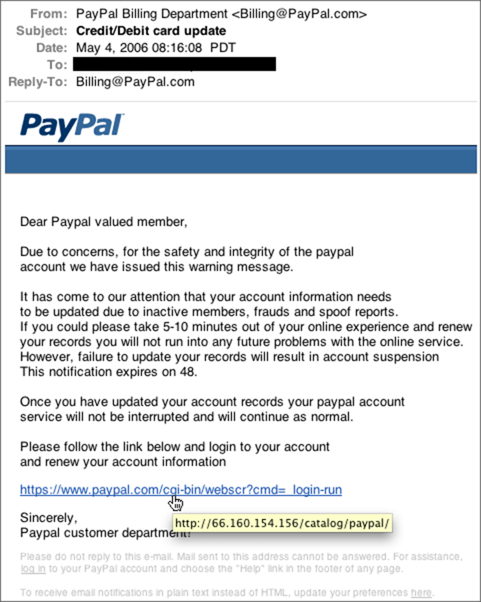 Fake adresse paypal email Solved: Fake